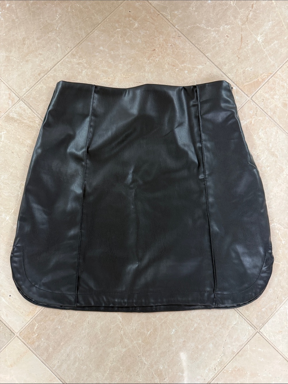 Zara Black Faux Leather Mini Skirt